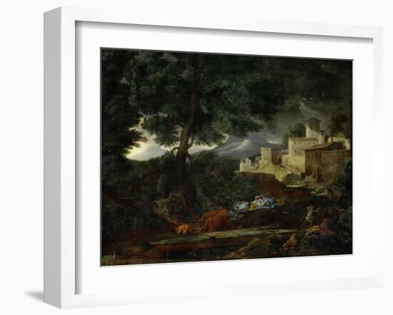 Landscape with a Tree Hit by Lightning, 1651-Nicolas Poussin-Framed Giclee Print