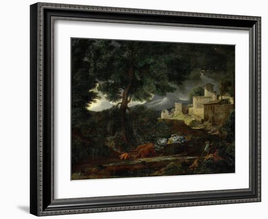 Landscape with a Tree Hit by Lightning, 1651-Nicolas Poussin-Framed Giclee Print