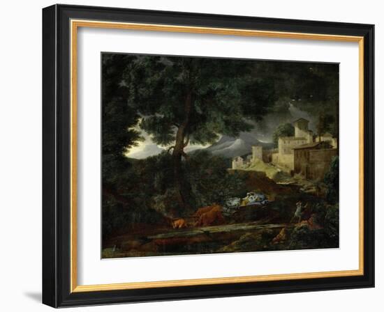 Landscape with a Tree Hit by Lightning, 1651-Nicolas Poussin-Framed Giclee Print