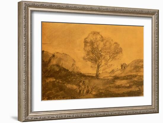 Landscape with a Tree-Jean-Baptiste-Camille Corot-Framed Collectable Print