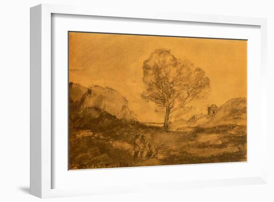 Landscape with a Tree-Jean-Baptiste-Camille Corot-Framed Collectable Print