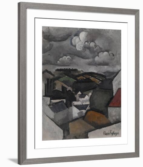 Landscape with a Village, The Hills Beyond Meulan-Roger De La Fresnaye-Framed Premium Giclee Print