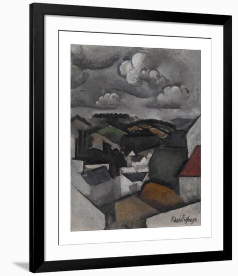 Landscape with a Village, The Hills Beyond Meulan-Roger De La Fresnaye-Framed Premium Giclee Print