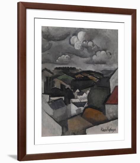 Landscape with a Village, The Hills Beyond Meulan-Roger De La Fresnaye-Framed Premium Giclee Print