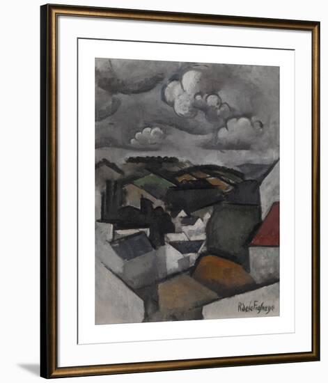 Landscape with a Village, The Hills Beyond Meulan-Roger De La Fresnaye-Framed Premium Giclee Print