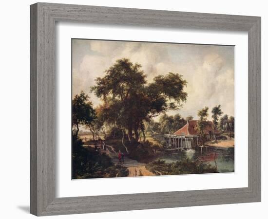 'Landscape with a Watermill', c1665, (c1915)-Meindert Hobbema-Framed Giclee Print