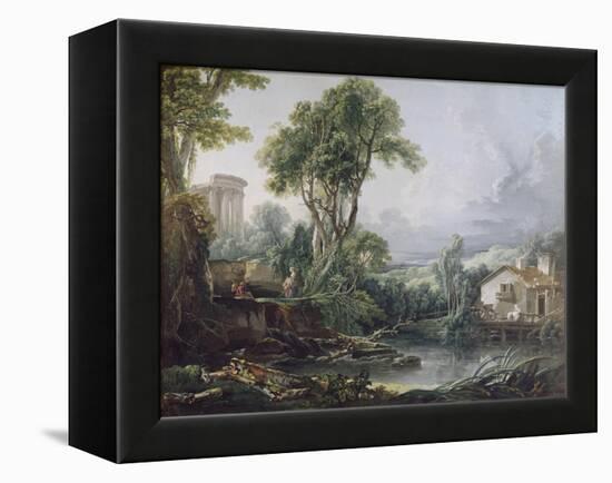 Landscape with a Watermill-Francois Boucher-Framed Premier Image Canvas