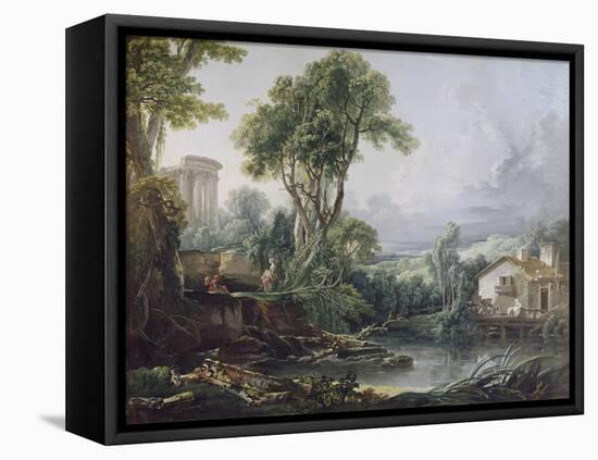 Landscape with a Watermill-Francois Boucher-Framed Premier Image Canvas