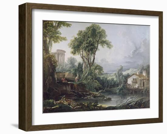 Landscape with a Watermill-Francois Boucher-Framed Giclee Print