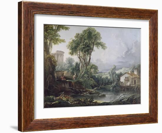 Landscape with a Watermill-Francois Boucher-Framed Giclee Print