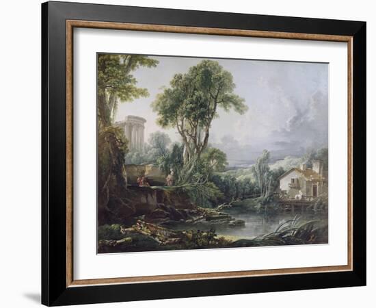 Landscape with a Watermill-Francois Boucher-Framed Giclee Print