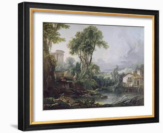 Landscape with a Watermill-Francois Boucher-Framed Giclee Print