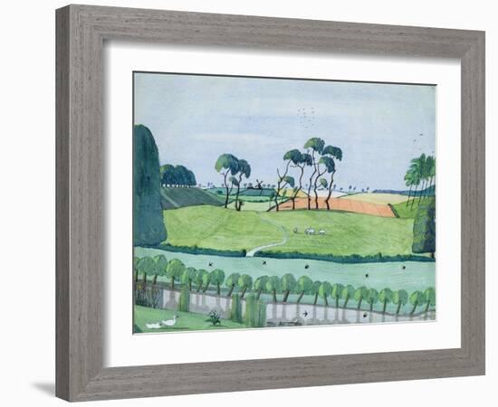 Landscape with a Windmill-John Northcote Nash-Framed Giclee Print