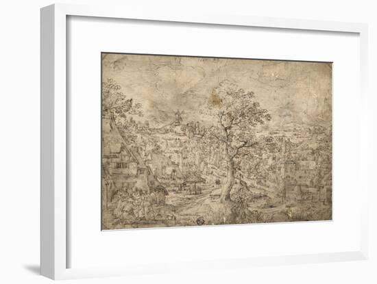 Landscape with Abraham and Angels, 1567-Hans Bol-Framed Giclee Print