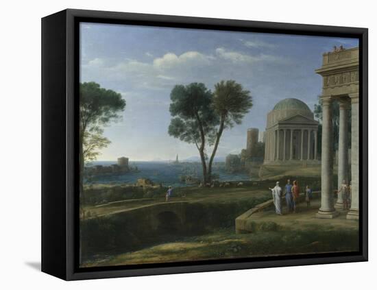 Landscape with Aeneas at Delos, 1672-Claude Lorraine-Framed Premier Image Canvas