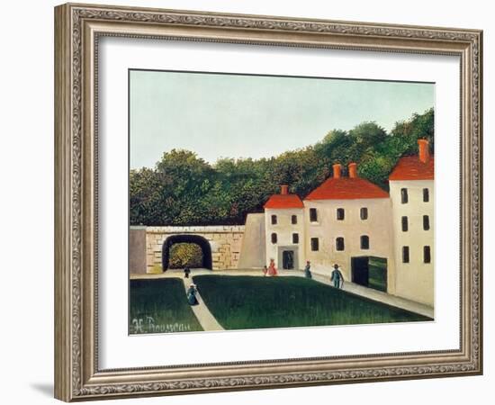 Landscape with an Arch and Three Houses, 1907-Henri Rousseau-Framed Giclee Print