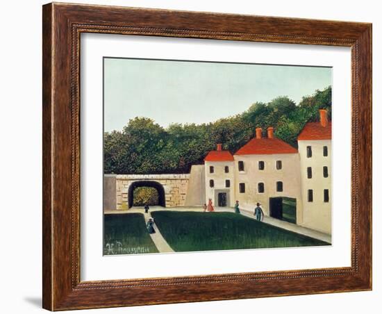 Landscape with an Arch and Three Houses, 1907-Henri Rousseau-Framed Giclee Print