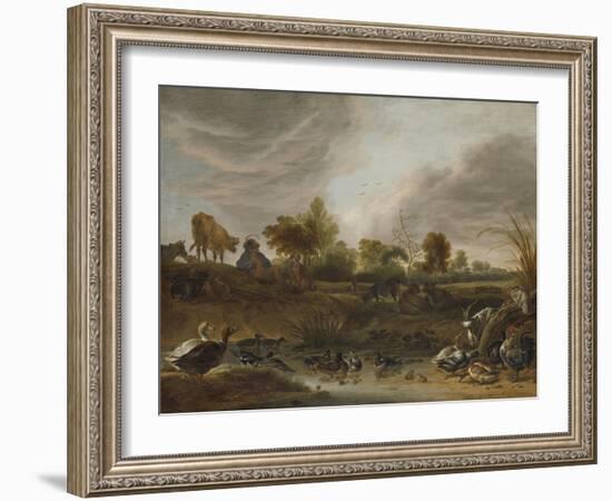 Landscape with Animals-Cornelis Saftleven-Framed Art Print