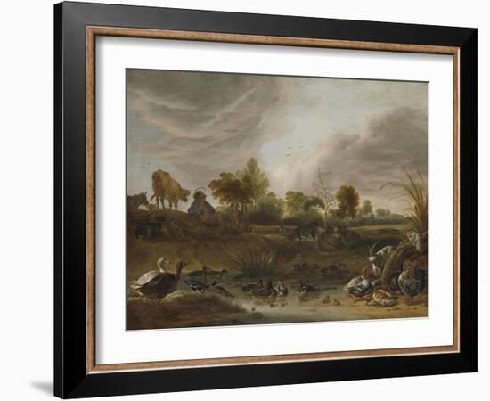 Landscape with Animals-Cornelis Saftleven-Framed Art Print