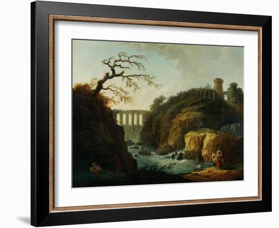 Landscape with Aqueduct and Torrent-Hubert Robert-Framed Giclee Print