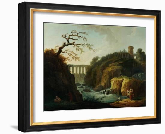 Landscape with Aqueduct and Torrent-Hubert Robert-Framed Giclee Print