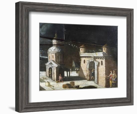 Landscape with Architectural Elements, Detail from a Painting on an 18th Century Harpsichord-null-Framed Giclee Print