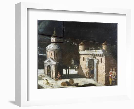 Landscape with Architectural Elements, Detail from a Painting on an 18th Century Harpsichord-null-Framed Giclee Print