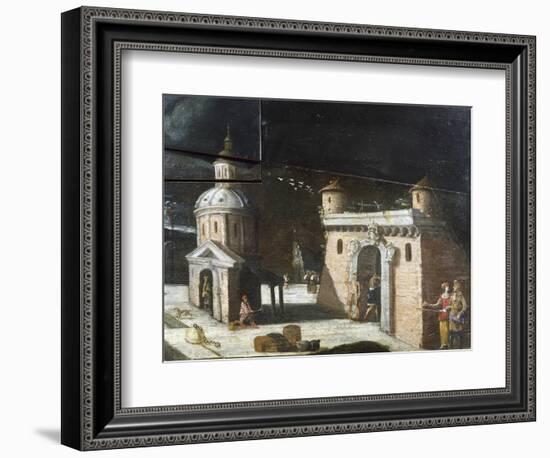 Landscape with Architectural Elements, Detail from a Painting on an 18th Century Harpsichord-null-Framed Giclee Print