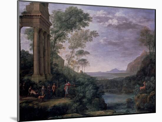 Landscape with Ascanius Shooting the Stag of Sylvia, 17th Century-Claude Lorraine-Mounted Giclee Print