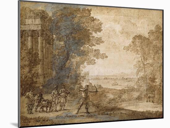 Landscape with Ascanius Shooting the Stag of Sylvia-Claude Lorraine-Mounted Giclee Print