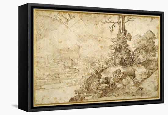 Landscape with Astrology-Domenico Campagnola-Framed Premier Image Canvas