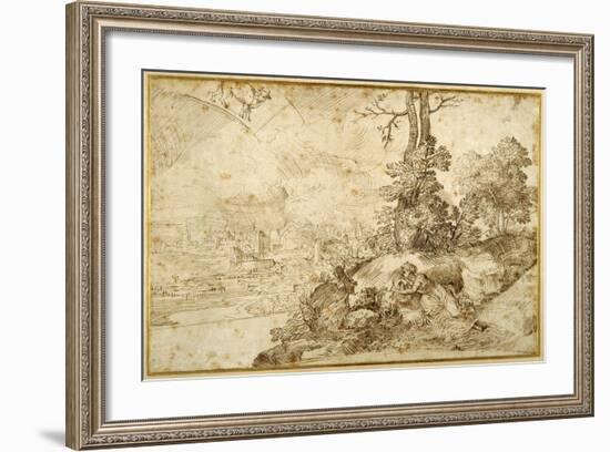 Landscape with Astrology-Domenico Campagnola-Framed Giclee Print