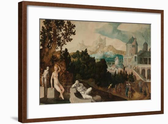 Landscape with Bathsheba, c. 1540-45-Jan van Scorel-Framed Giclee Print