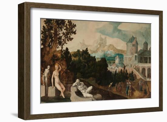 Landscape with Bathsheba, c. 1540-45-Jan van Scorel-Framed Giclee Print