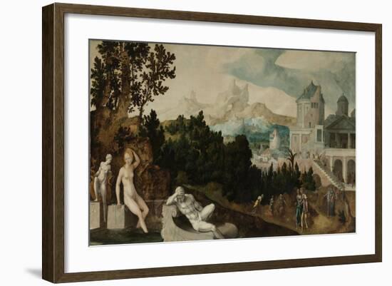 Landscape with Bathsheba-Jan van Scorel-Framed Premium Giclee Print