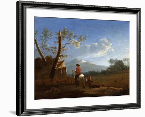 Landscape with Bird Catchers, C.1670-Karel Dujardin-Framed Giclee Print