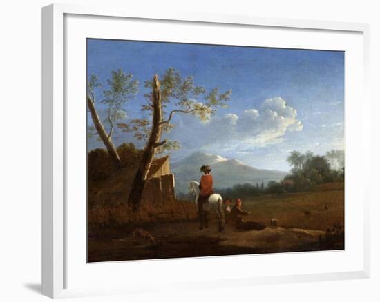 Landscape with Bird Catchers, C.1670-Karel Dujardin-Framed Giclee Print