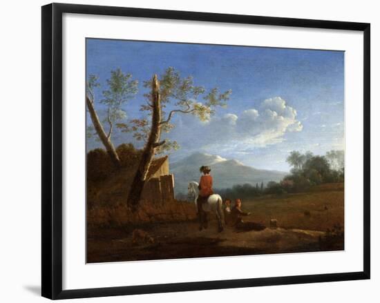 Landscape with Bird Catchers, C.1670-Karel Dujardin-Framed Giclee Print