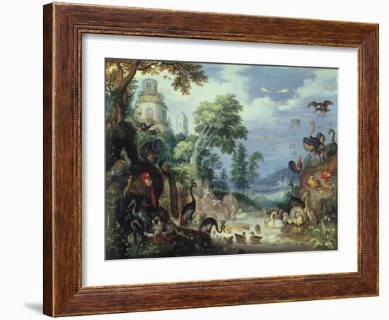 Landscape with Birds, 1628-Roelandt Jacobsz. Savery-Framed Giclee Print