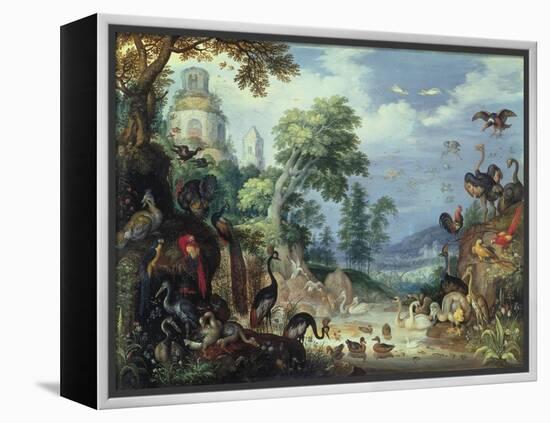 Landscape with Birds, 1628-Roelandt Jacobsz. Savery-Framed Premier Image Canvas