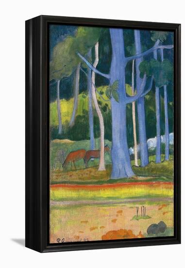 Landscape with Blue Trees (Paysage Aux Troncs Bleu), 1892-Paul Gauguin-Framed Premier Image Canvas