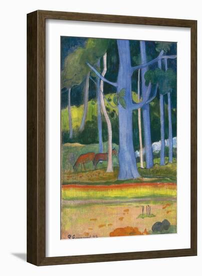 Landscape with Blue Trees (Paysage Aux Troncs Bleu), 1892-Paul Gauguin-Framed Giclee Print