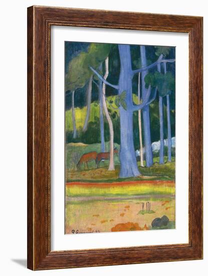Landscape with Blue Trees (Paysage Aux Troncs Bleu), 1892-Paul Gauguin-Framed Giclee Print