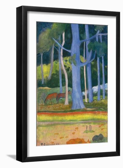 Landscape with Blue Trees (Paysage Aux Troncs Bleu), 1892-Paul Gauguin-Framed Giclee Print