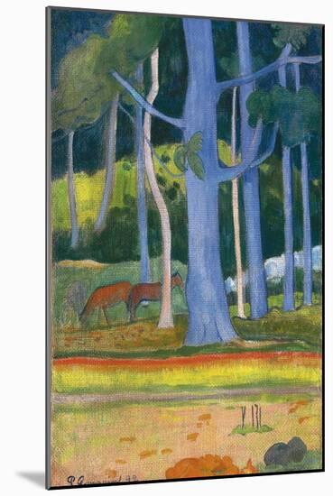 Landscape with Blue Trees (Paysage Aux Troncs Bleu), 1892-Paul Gauguin-Mounted Giclee Print