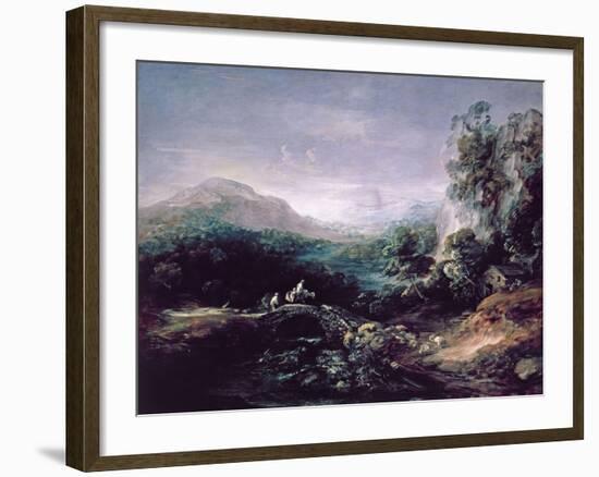 Landscape with Bridge-Thomas Gainsborough-Framed Giclee Print