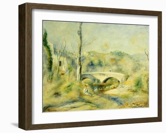 Landscape with Bridge-Pierre-Auguste Renoir-Framed Giclee Print