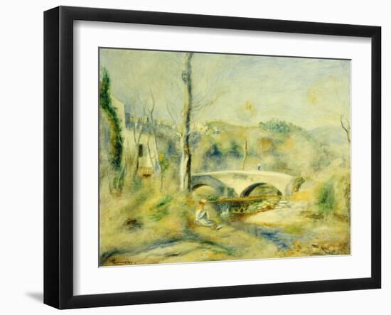 Landscape with Bridge-Pierre-Auguste Renoir-Framed Giclee Print