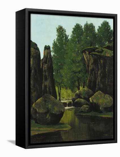 Landscape with Brook and Rocks-Gustave Courbet-Framed Premier Image Canvas