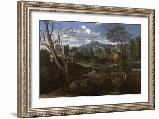 Landscape with Buildings, 1648-1650-Nicolas Poussin-Framed Giclee Print